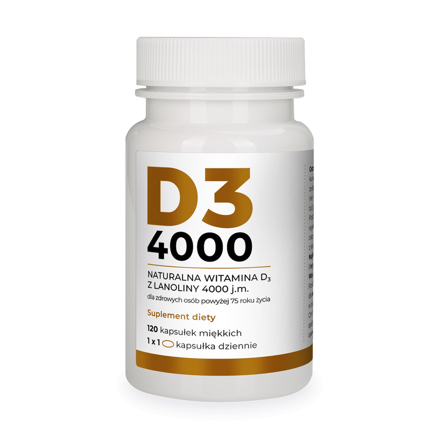 Natural vitamin D3 from lanolin 4000 IU 120 capsules
