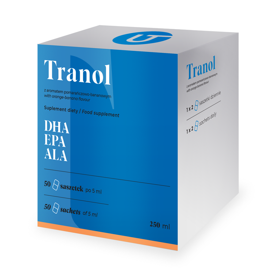 TRANOL with orange-banana flavour in sachets